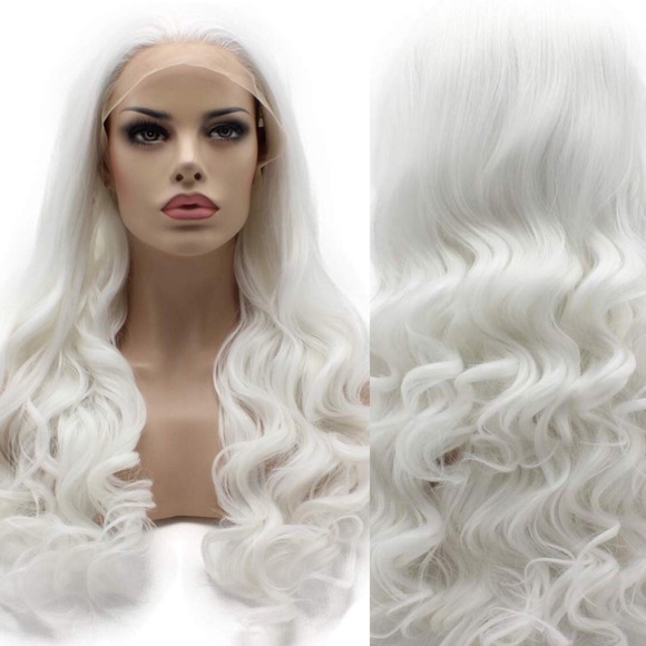 ✨24” WHITE BLONDE STRAIGHT LACE FRONT WIG💫…NEW - Picture 2 of 7
